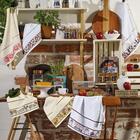 Kit Panos De Prato Teka Art Galinhas E Pimentas 2 Peças