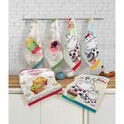 Kit Panos De Prato Teka Fiori Vaquinha 3 Peças 300g/m²