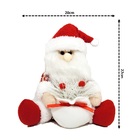 Kit Papai Noel Pelúcia Sentado Vermelho E Branco 20cm 2 Unida