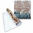 Kit Papel De Parede 12 Unid Pedra Marrom Claro Autoadesivo