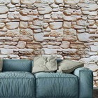 Kit Papel De Parede 5 Unidades Pedra Marrom Claro Autoadesivo