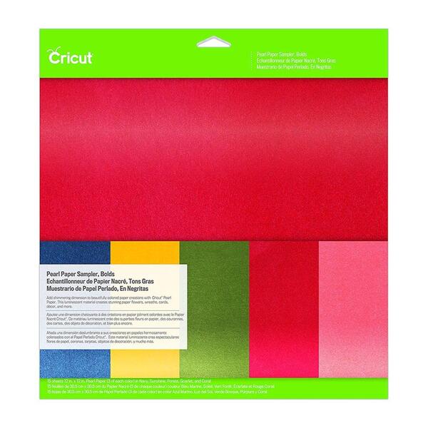 Kit Papel Perolizado Cricut Cores Fortes - 30x30cm - 15 Folhas