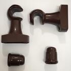 Kit Par De Suporte Para Varão De Cortina 19mm Imbuia