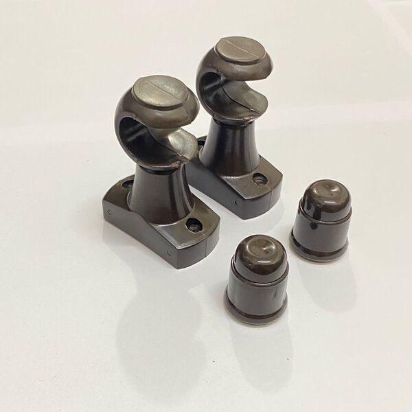 Kit Par De Suporte Para Varão De Cortina 19mm Imbuia