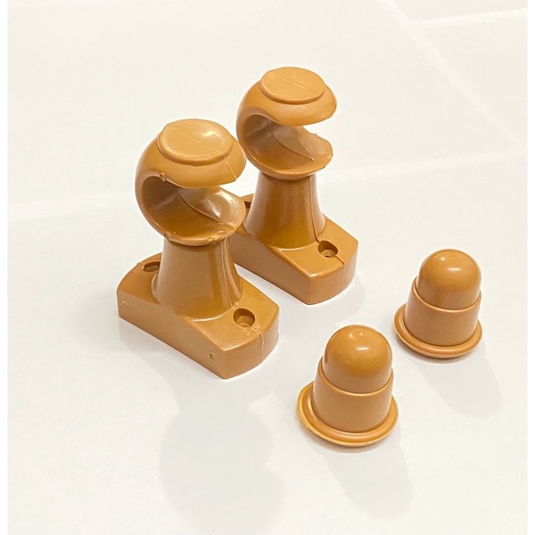 Kit Par De Suporte Para Varão De Cortina 28mm Cerejeira