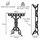 Kit Par Pé De Mesa E Trava Vila Rica Em Ferro Fundido N01