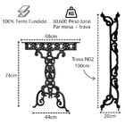 Kit Par Pé De Mesa E Trava Vila Rica Em Ferro Fundido N02