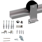 Kit para 1 Porta de Correr de Madeira 2,00m Alumínio Polido Geris