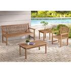 Kit Para Área Externa Banco 2 Lugares Poltrona E Mesa Marrom