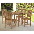 Kit Para Área Externa Com Mesa 80cm E 4 Cadeiras Eucalipto -