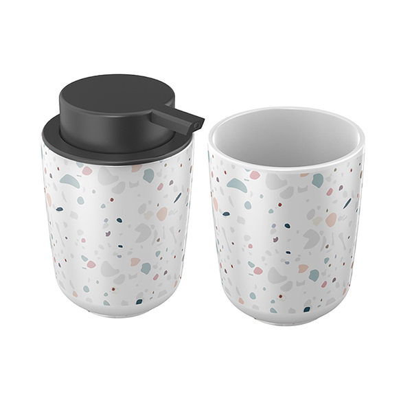 Kit Para Banheiro Com Dispenser De Sabonete Líquido E Porta E