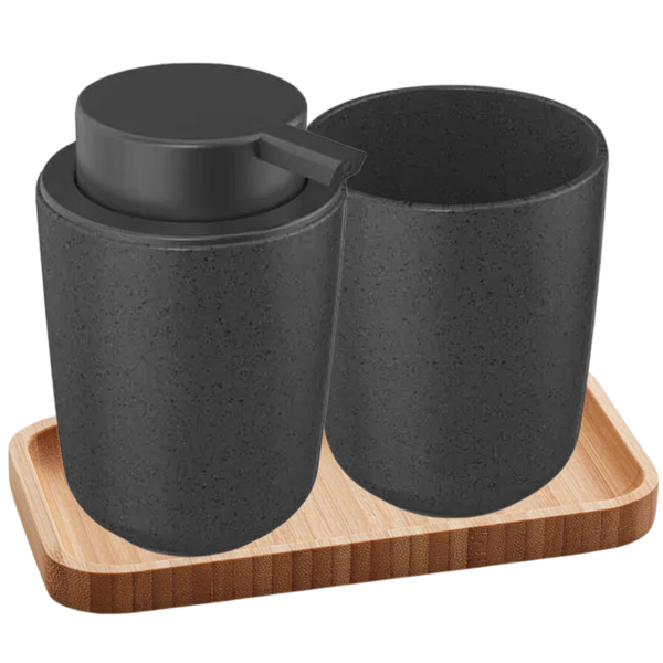 Kit Para Banheiro Com Dispenser De Sabonete Líquido Porta Esc