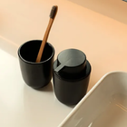 Kit Para Banheiro Com Dispenser Porta Escova Algodão Em Cerâm