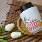 Kit Para Banheiro Com Dispenser Porta Escova Algodão Em Cerâm