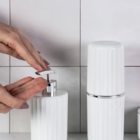 Kit Para Banheiro Com Dispenser Sabonete Líquido E Porta Esco