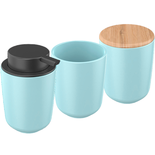 Kit Para Banheiro Com Dispenser Sabonete Liquido Porta Escova