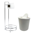 Kit Para Banheiro Com Lixeira 5l E Suporte Papel Higiênico Br