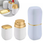 Kit Para Banheiro Lavabo 3 Peças Branco E Dourado - Arthi