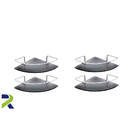 Kit Para Banheiro Porta Shampoo De Canto Fumê 4  Peças