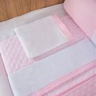 Kit Para Berço Bebê Aquarelado Ilhama 10 Peças - Rosa-branco