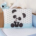 Kit Para Berço Bebê Aquarelado Panda 10 Peças - Azul - Azul C