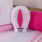 Kit Para Berço Bebê Aquarelado Ursa Balão 10 Peças - Rosa E P