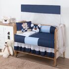 Kit Para Berço Bebê Aquarelado Urso Escudo 10 Peças - Azul Cl