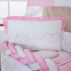 Kit Para Berço Bebê Floral 10 Peças - Rosa