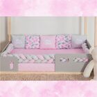 Kit Para Berço Bebê Montessoriano Nuvem 7 Peças - Rosa - 100%