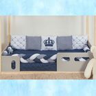 Kit Para Berço Bebê Montessoriano Principe 7 Peças - Marinho