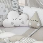 Kit Para Berço Bebê Nuvem 10 Peças - Cinza