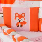 Kit Para Berço Bebê Rapozinha 13 Peças - Rosa - 100% Poliéster