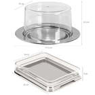 Kit Para Café Em Aço Inox Queijeira Porta Pão Manteigueira Es