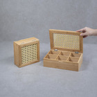 Kit Para Chá Caixa De Bambu Palhinha 4 E 6 Nichos 2 Pç Oikos