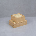 Kit Para Chá Caixa De Bambu Palhinha 4 E 6 Nichos 2 Pç Oikos