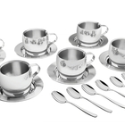 Kit Para Cha E Capuccino Em Aco Inox Acabamento Brilho Com Xi