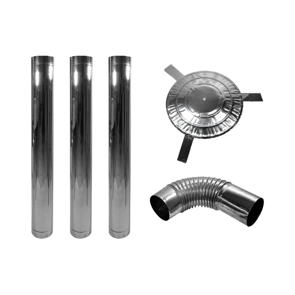 Kit Para Chaminé Inox 110 Mm - 5 Pçs - Fp