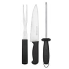 Kit Para Churrasco De Aço Inox Mundial Master Line Preto 3 Pe