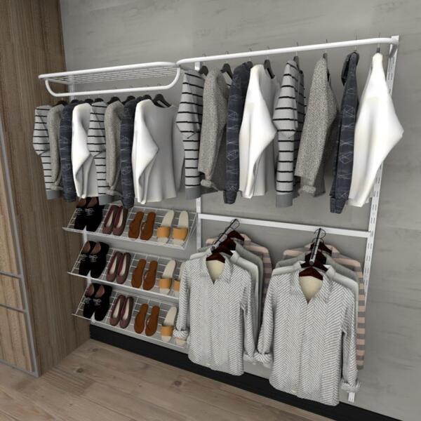 Kit Para Closet Com 11 Peças Regulável 200x200 Cm Tonalidade