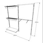 Kit Para Closet Com 12 Peças Regulável 200x200 Cm Tonalidade