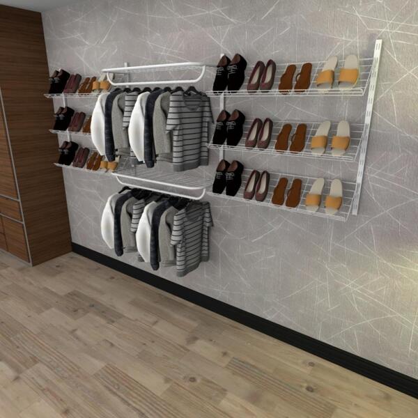 Kit Para Closet Com 12 Peças Regulável 300x100 Cm Tonalidade