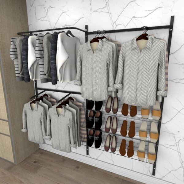 Kit Para Closet Com 13 Peças Regulável 200x200 Cm Tonalidade