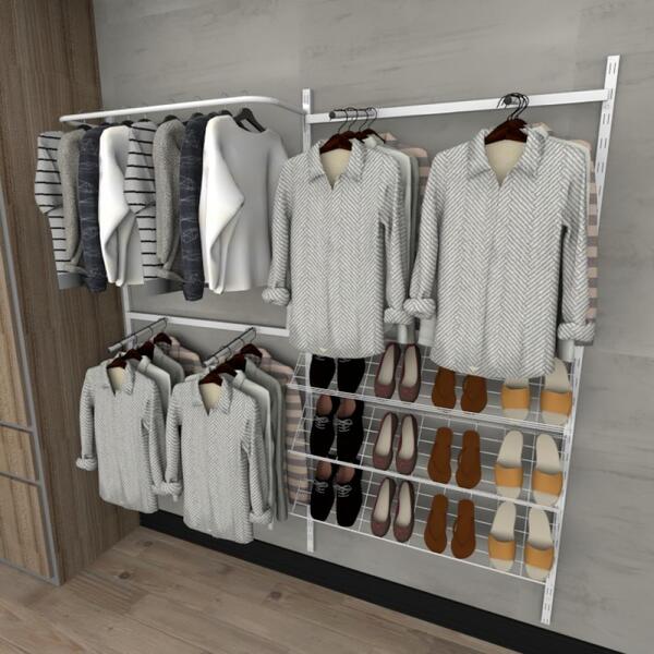 Kit Para Closet Com 13 Peças Regulável 200x200 Cm Tonalidade