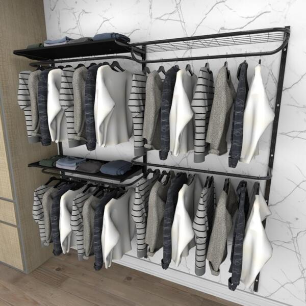 Kit Para Closet Com 13 Peças Regulável 200x200 Cm Tonalidade