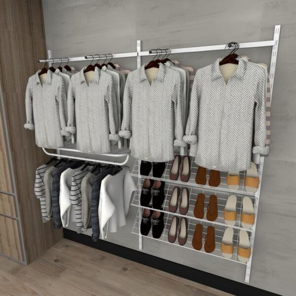 Kit Para Closet Com 13 Peças Regulável 200x200 Cm Tonalidade