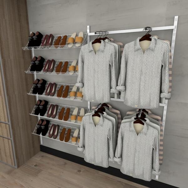 Kit Para Closet Com 14 Peças Regulável 200x200 Cm Tonalidade