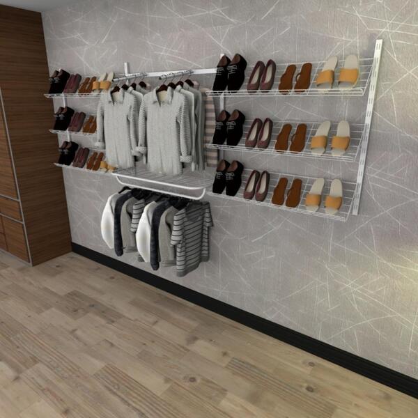 Kit Para Closet Com 14 Peças Regulável 300x100 Cm Tonalidade