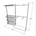 Kit Para Closet Com 16 Peças Regulável 200x200 Cm Tonalidade