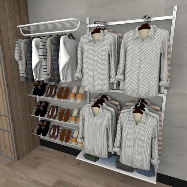 Kit Para Closet Com 16 Peças Regulável 200x200 Cm Tonalidade