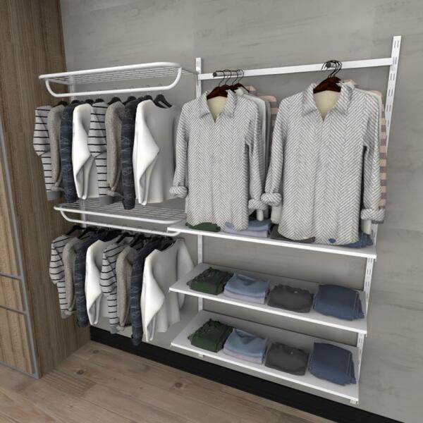 Kit Para Closet Com 17 Peças Regulável 200x200 Cm Tonalidade